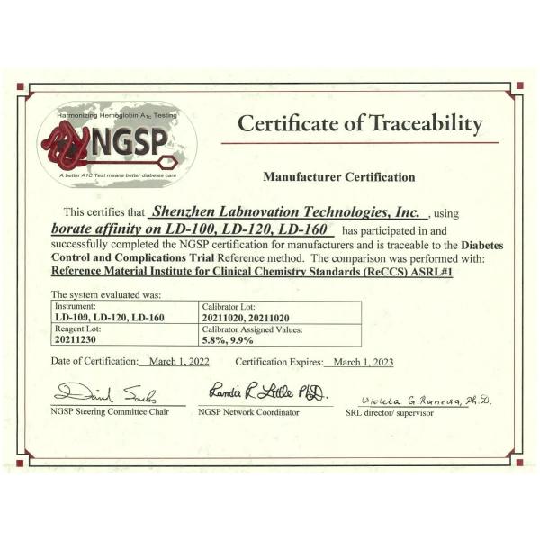 Whole Blood POCT HbA1c Analyzer Bronate Affnity Fluorescence Quenching Principle