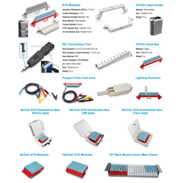 Electronic STG Block Type Lead Wire Test Cable 4-wire Serial Test Probe With Banana Plugs