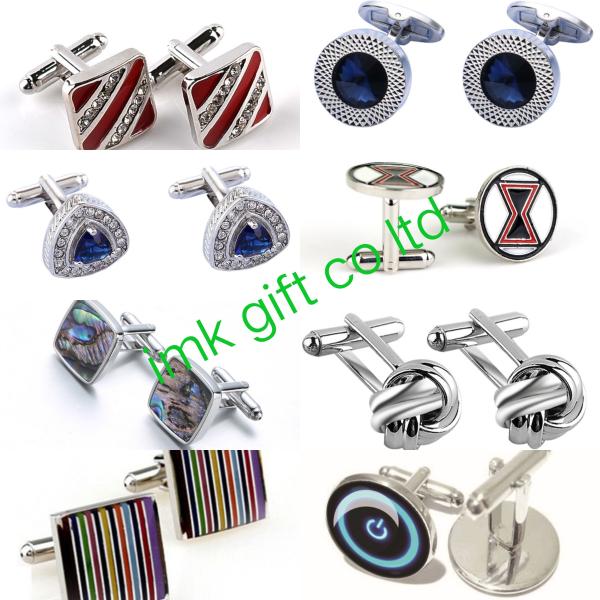 Personalised Lightening Cufflinks Stainless Steel Mens Wedding Cuff Links, Fashion Jewelry Blue Enamel Pattern Round N