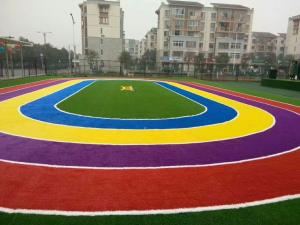 Buy cheap Comfortable Polyethylene Coloured Artificial Grass For Children'S Play Area product