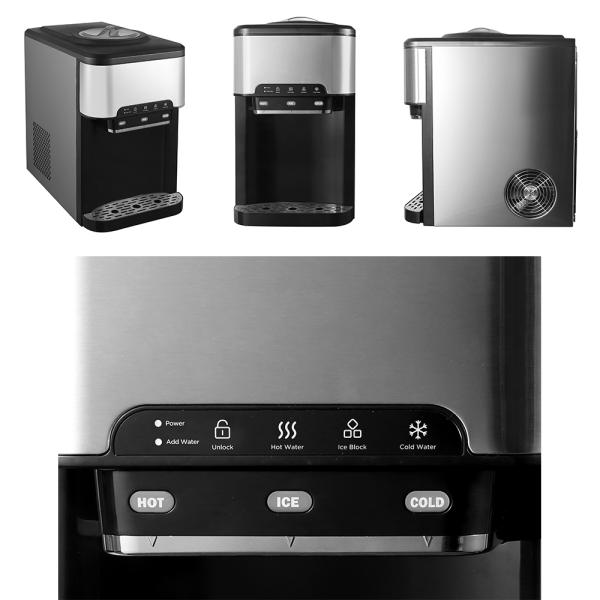 Small Home Commercial Ice Making Machine 3 in 1 Water Dispenser 25kg Bullet Ice Maker Machines for Business Automatic