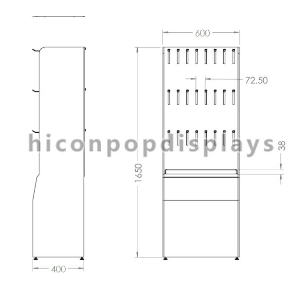 Retail Quartz Watch Point Of Purchase Merchandising With Metal Hooks