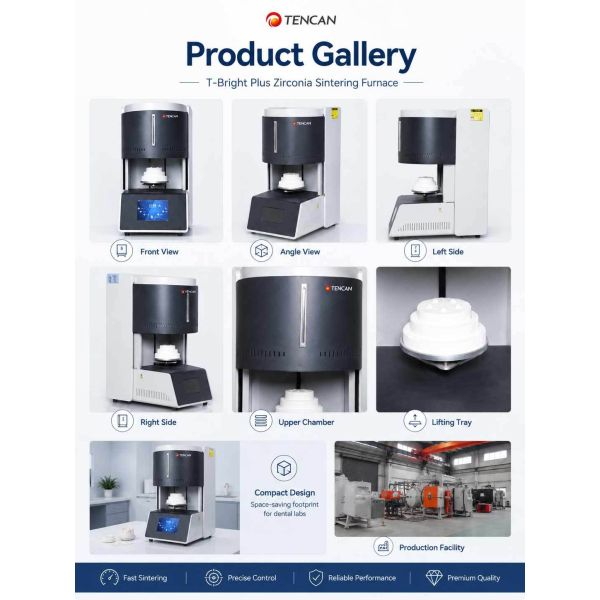 1C Accuracy Dental Ceramic Furnace 1700C High Temp Programmable 90 Min Fast Sintering 150 Units