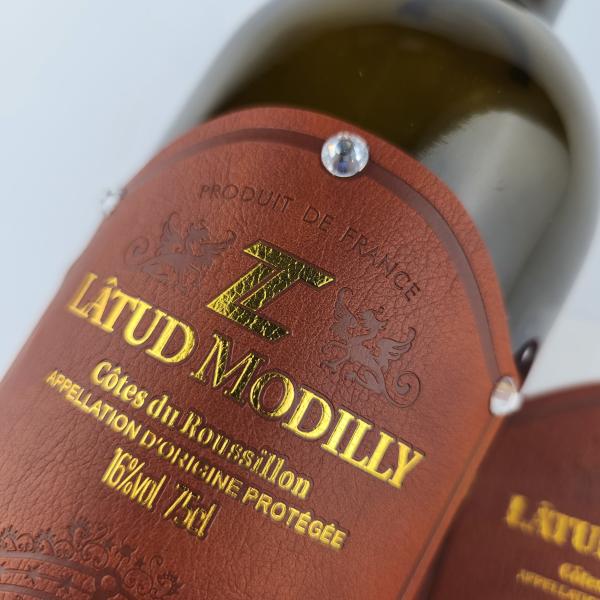 Textured Feel PU Leather Logo Tags Customized Wine Label Sticker Leather Handmade Tags
