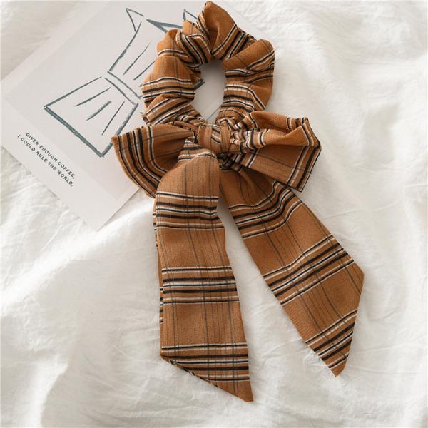 Korean knot bow large colon scrunchie women's ponytail hair streamer Chiffon fabric scrunchie headpiece