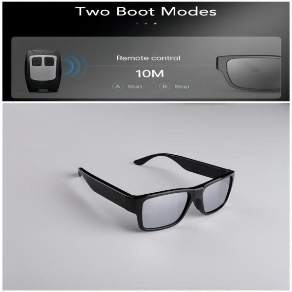 G2S-32G 1080P Hidden Video Sunglasses With Two Buttons Remote Controller
