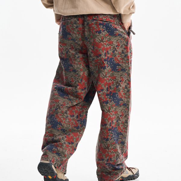 Custom Logo Sweatpants Canvas 100% Cotton Windproof Breathable Cargo Pants Men Loose Wide Leg Tactical Elastic Waist Workwear