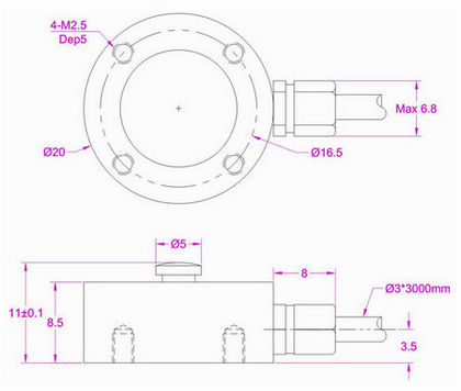 small size button load cell 500kg