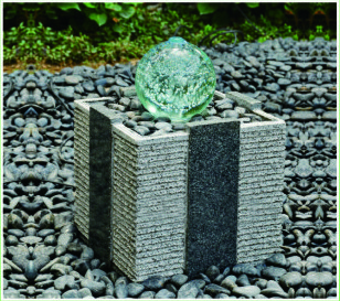 Glass Rolling Ball Small Garden Water Features , Different Shape Granite Ball Fountain