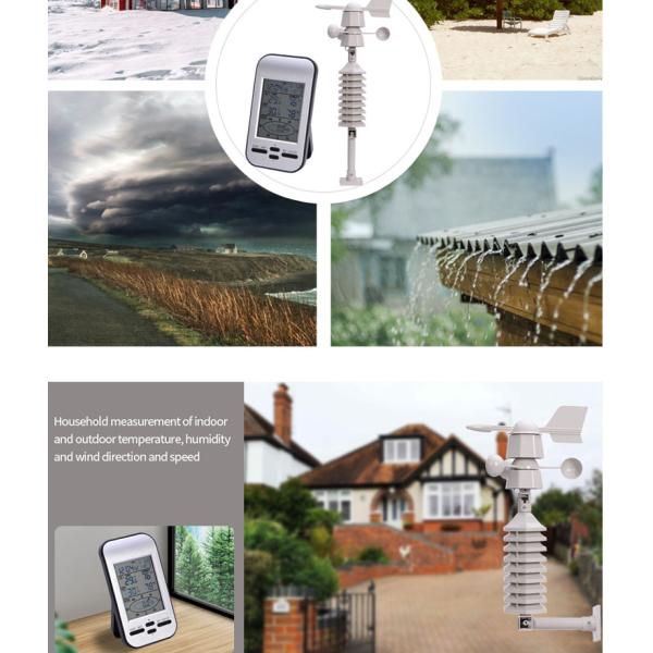 Customized Support Indoor And Outdoor Wireless Small Wind Direction And Wind Speed Weather Station