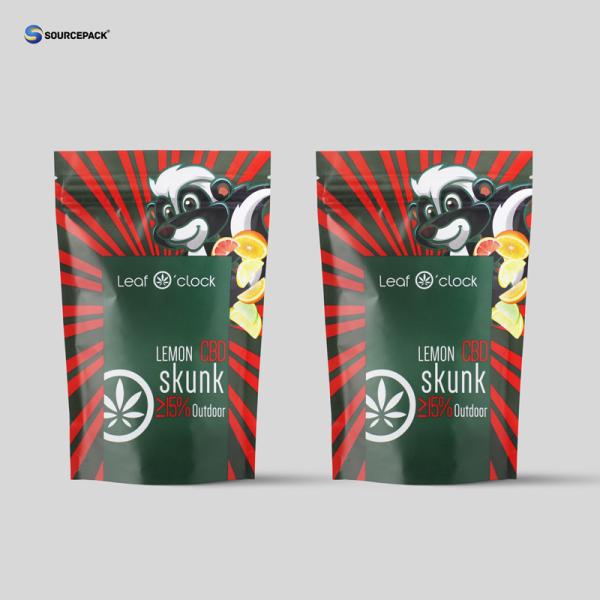Resealable Weed Packaging Bag Mylar Bag With Odor Proof Moisture Proof