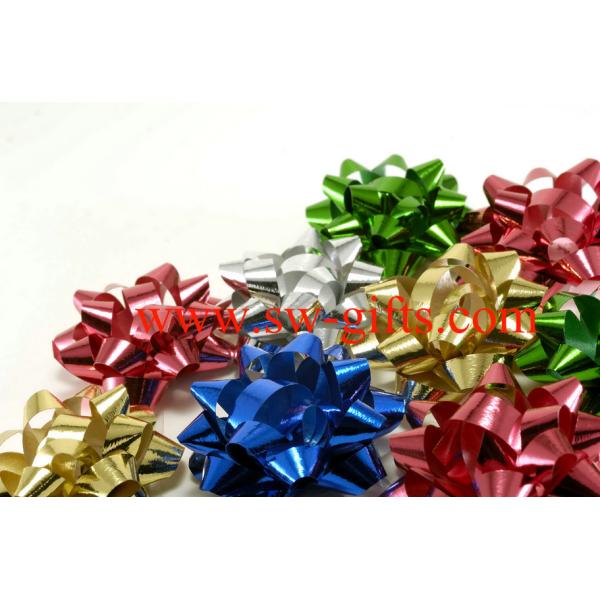 Christmas gift accessory ribbon assorted colors star bow shinning ribbon For Gift Packing