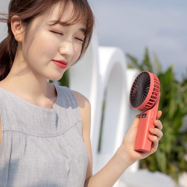 Portable LED Digtial Display 4000mAh Mini USB Handheld Fan