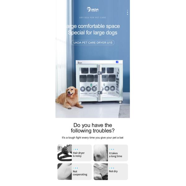 220V 2500W Pet Dryer Cage 6 Blowers Low Noise For Dog Grooming