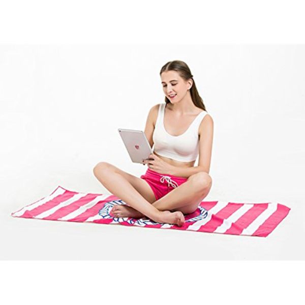 Rectangle Shaped Microfiber Beach Towel Printed Pattern For Sports Bath