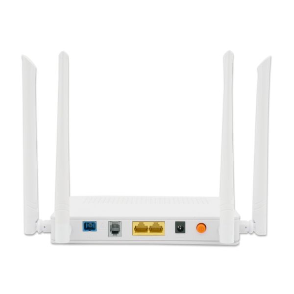 English Firmware 2GE POTS WIFI XPON ONT With External Attennas 4T4R Dual Band 2.4G/5G