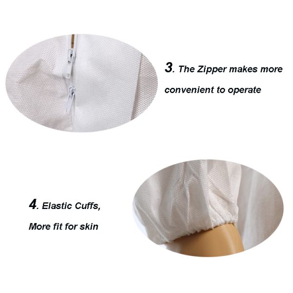 Anti Static Disposable Protective Clothing With Elastic Cuff / Ankle / Back Waist