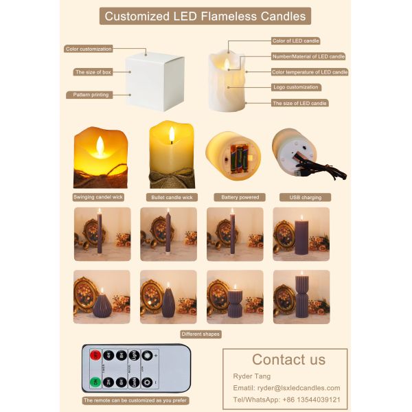 Water Activated Rechargeable Floating LED Candle with Customized Logo for Weddings and Parties