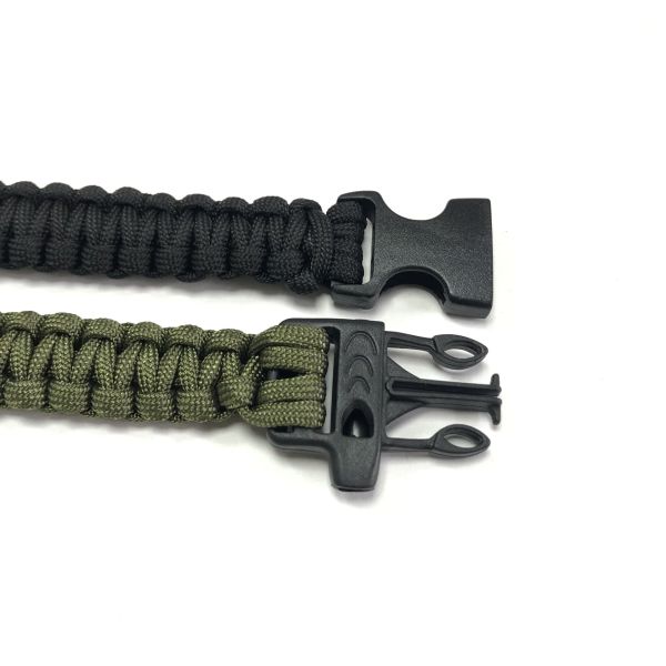 Thin Wrist Flint Starters , Adjustable SOS LED Camping Survival Bracelet