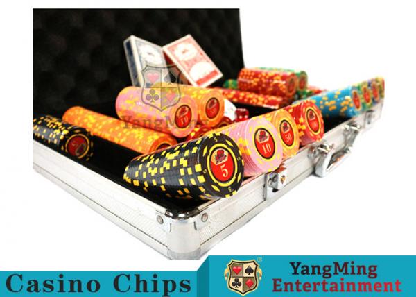 Quality 10,000Pcs 11.5g Clay Poker Chip Sets With Aluminum Case For Gambling Games for sale