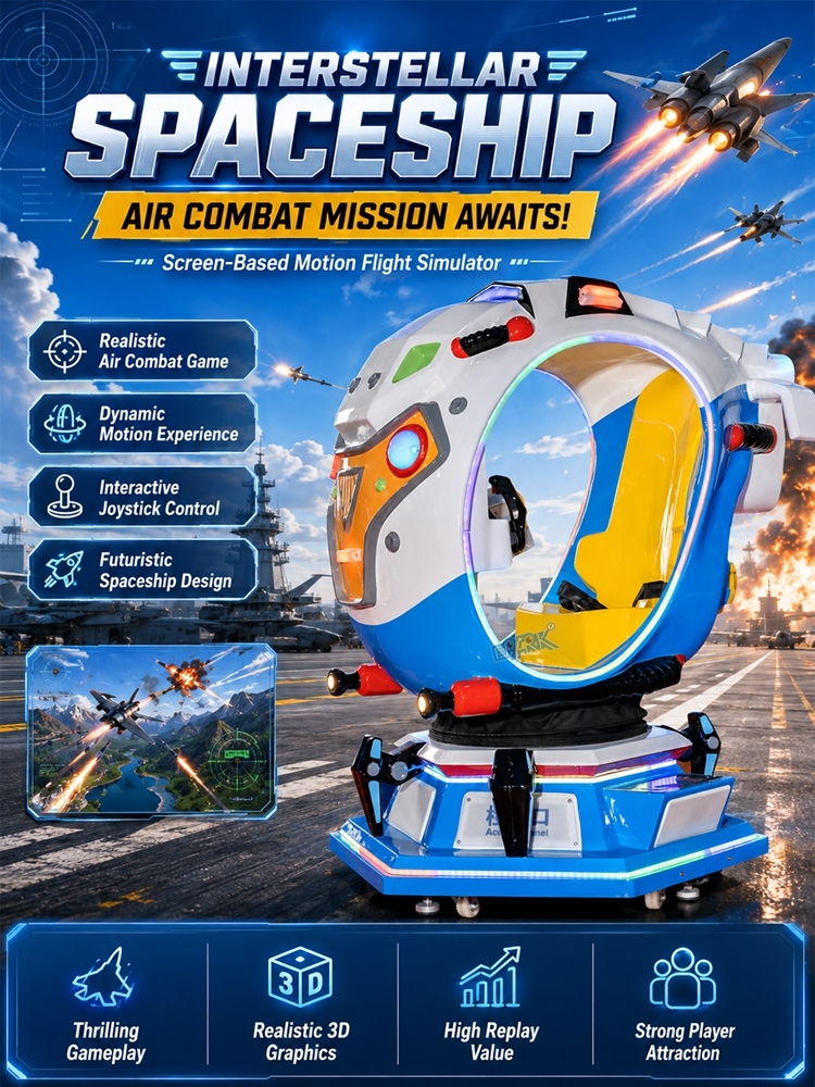 Interstellar Spaceship Kiddie Ride Coin Operated Amusement Machine