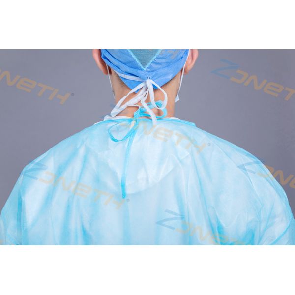 Unisex AAMI Level 2 18g PP Disposable Isolation Gown