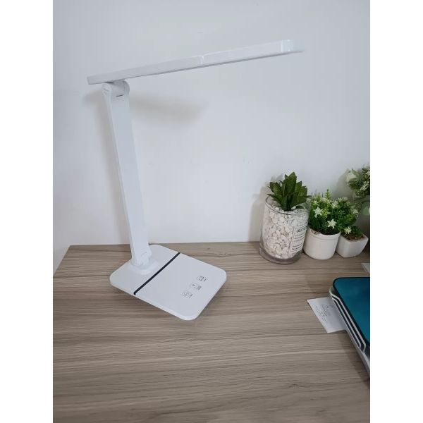 LED Desk Lamp With USB Port Fast Wireless Charger Eye Caring Dimming Table Lamp For Mobile Phones