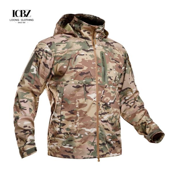 Men's Waterproof Tactical Combat Jacket Hoody Winter Solid Camouflage Coat Uniform
