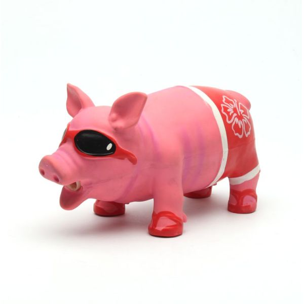 Non toxic pet toy eco-friendly Squeaky Pig Latex Toy with PP Cotton Stuffing