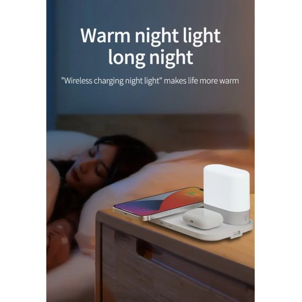 Wireless Charger For Mobile Phone Technology Quick Charging 10W Output Power Integrated Lamp