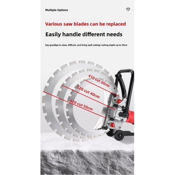 High Power Brushless Concrete Wall Cutting Machine Multi-Function Door and Window Opening Stone Cutting Saw for Construction