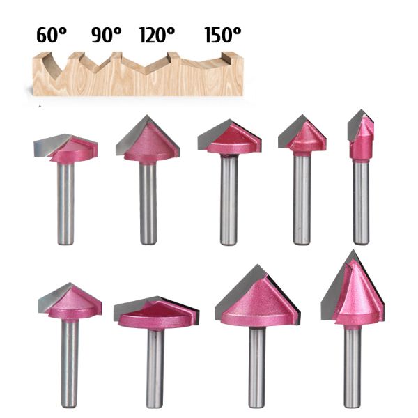 Tideway Factory Prices 6mm Shank CNC Router Bit Wood Half Gove Milling Cutter Nose Grooving Cutter Bit-OEM Customized 10 Pcs