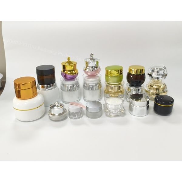 Bright Colors Cosmetic Cream Jar with Electroplating and Hot Stamping for Customized Logo Luxury Packaging