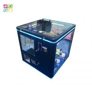 China Cube Box 1 Player Small Claw crane Machine Catch Toys Doll Machine With Bill Acceptor on sale