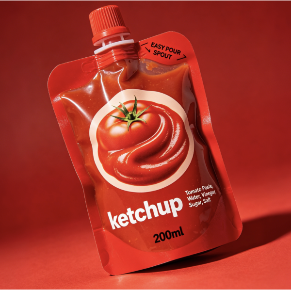 Custom-Printed Spout Pouch with Leak-Proof Cap and Multi-Layer Film for Condiments and Purees