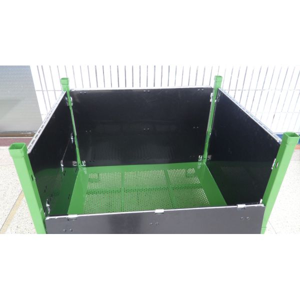 Zinc Plated Metal Mesh Containers Anti Dust Rigid Mesh Pallet Cages