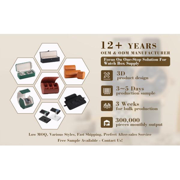 Custom Color Travel Watch Box Soft Microfiber Lining Genuine Leather Watch Case