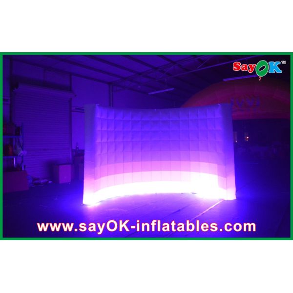 Photo Booth Backdrop Giant Curved Inflatable Photo Booth Wedding Party Decoration Led Inflatable Wall 3x1.5m
