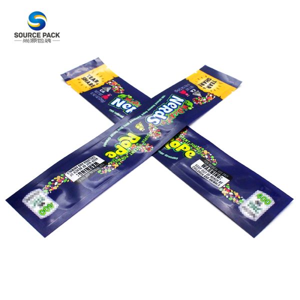 Gummy Candy Mylar Bag Three Side Sealed Zipper Custom Printed Glossy Packing