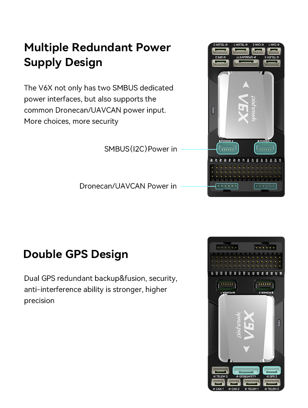 Cuav V6x Rc Drone Flight Control Upgrade Version Pixhawk Px4 32-Bit Open Source Autopilot Controller