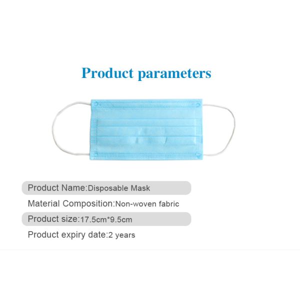 Wholesale Manufacturer Disposable Non Woven 3 Ply Face Mask 3 Layer face mask disposable