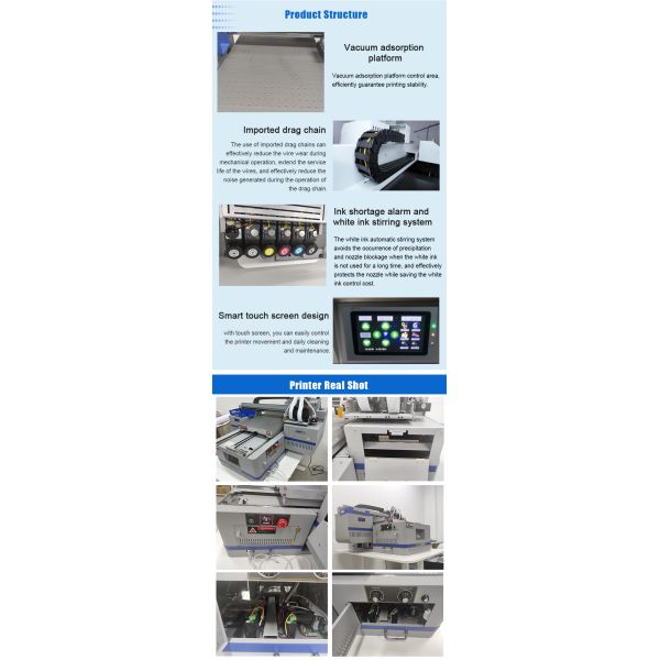 High Efficiency A2 Size Digital UV Flatbed Printer TX800 Printhead Inkjet Printers for Phone Case Plastic & Acrylic Printing