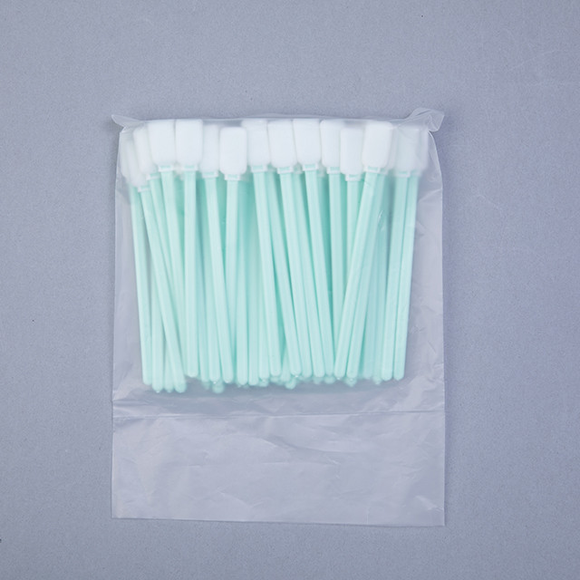 Steam Autoclavable Industrial Foam Swabs 125mm With Polystyrene Handle