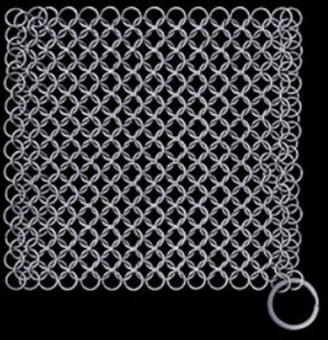 Customizable 7x7inch Chain Mail Cast Iron Cleaner Rust Resistance