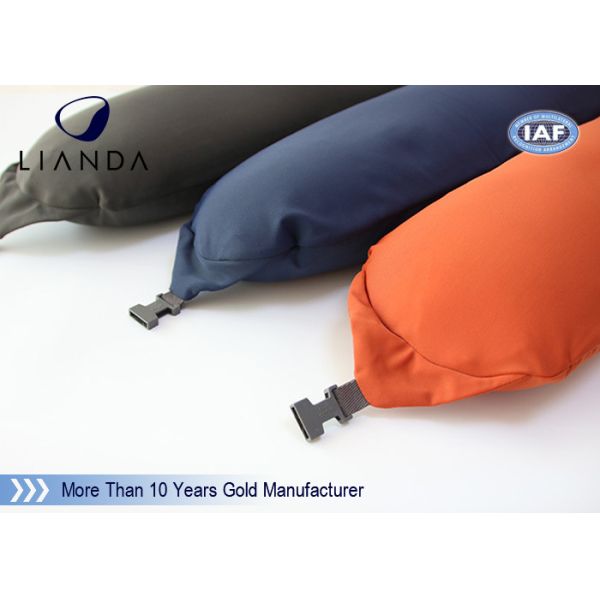 Promotional Gift Red Memory Foam Pillows For Car / Train , Microbeads Material