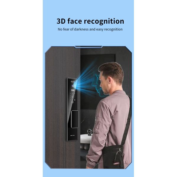 3D Face Recognition Tuya APP Intercom Camera Biometric Fingerprint Smart Locks For Home