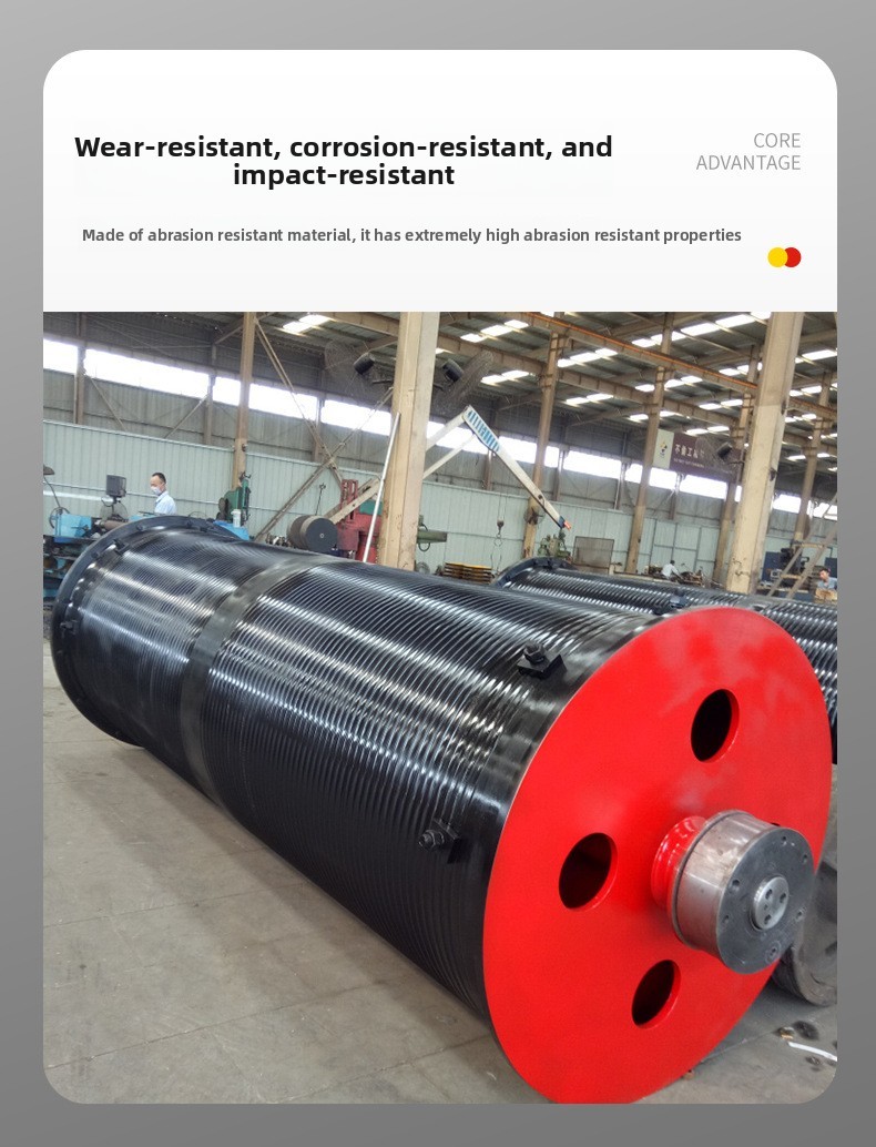 Multi-layer Spooling Drum for Long Distance Lifting with Even Rope Layering and Heavy-Duty Construction