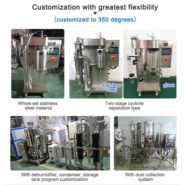 1500-3000ml/H Small Scale Spray Dryer Toption Milk Powder Dryer