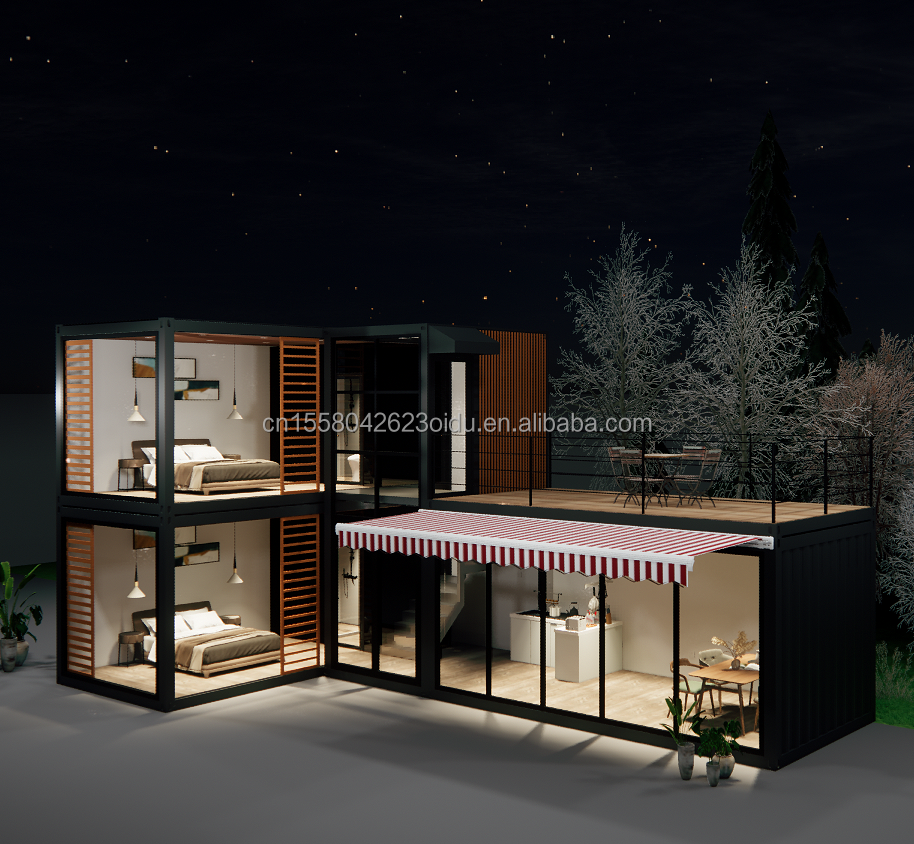 Design Steel Structure Modular Villa Easy Assemble Modern Home Luxury Container Prefabricated Houses Flat Pack Container