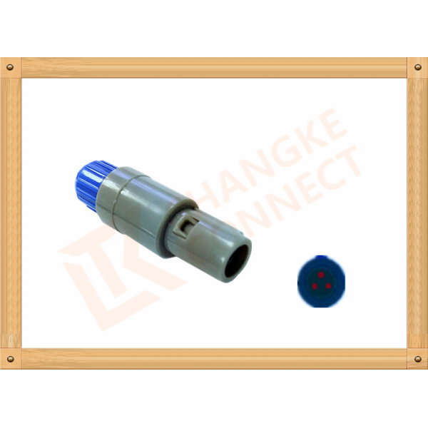 Waterproof 3 Pin Male Plug Push Pull Connector Straight Plug With Cable Collet